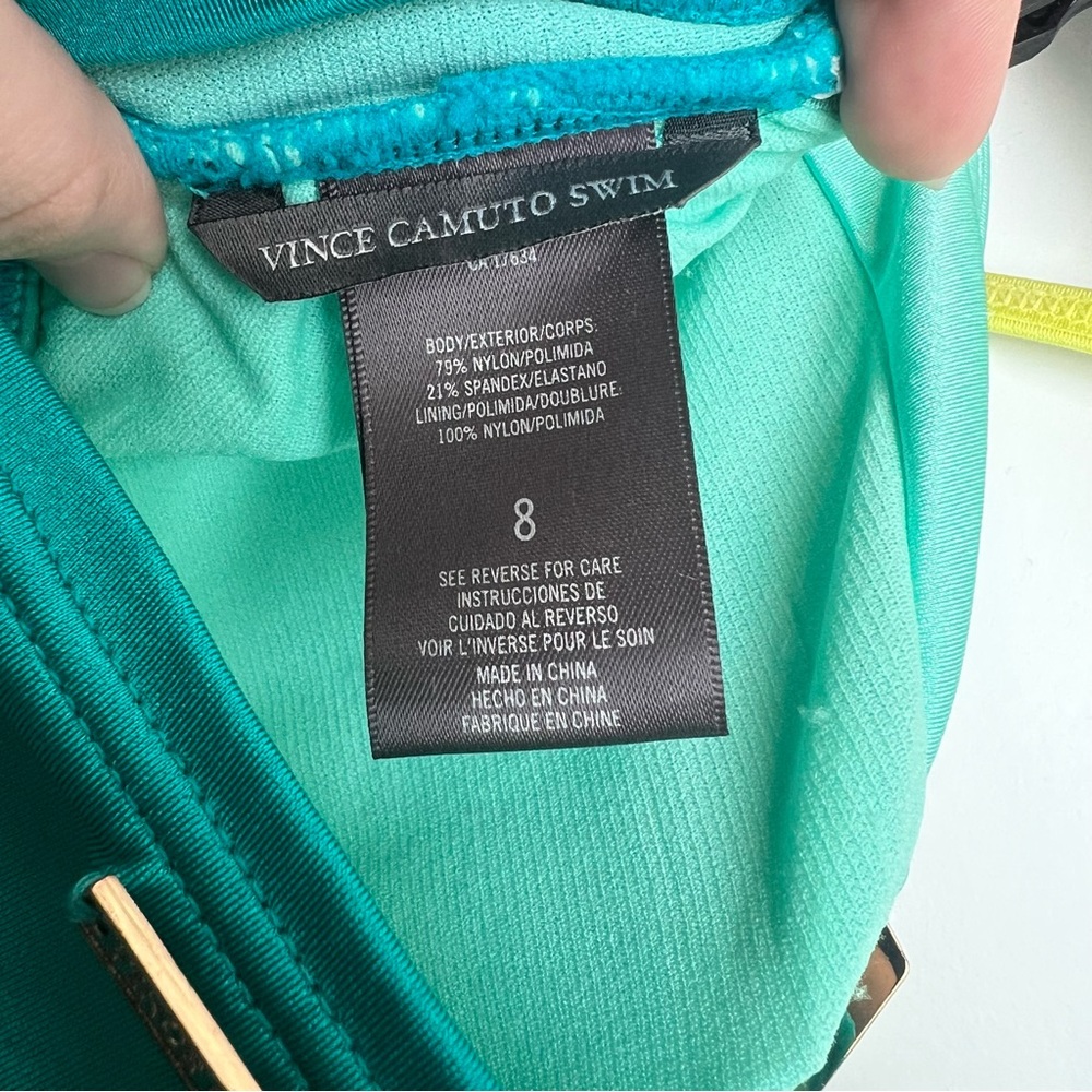 Vince Camuto dark jade One Piece Swimsuit size 8 removable adjustable strap - Picture 4 of 6